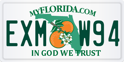 FL license plate EXMW94