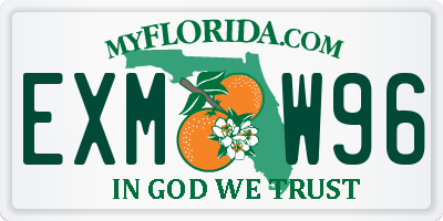 FL license plate EXMW96