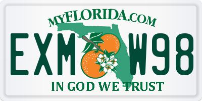 FL license plate EXMW98