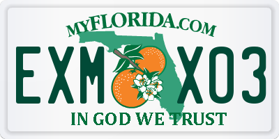 FL license plate EXMX03