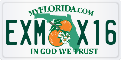 FL license plate EXMX16