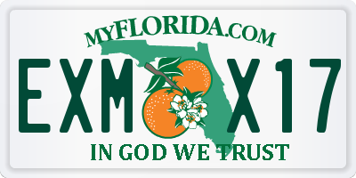 FL license plate EXMX17