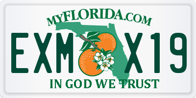 FL license plate EXMX19