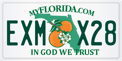 FL license plate EXMX28