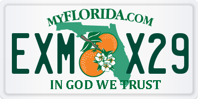 FL license plate EXMX29