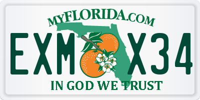 FL license plate EXMX34