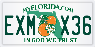 FL license plate EXMX36
