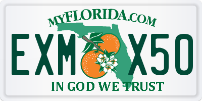 FL license plate EXMX50