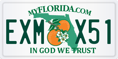 FL license plate EXMX51