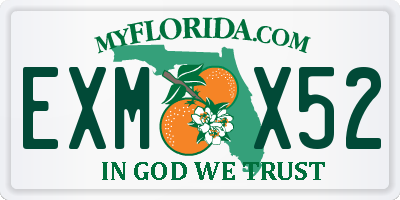 FL license plate EXMX52