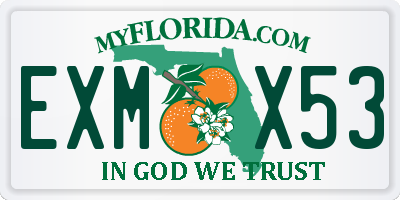 FL license plate EXMX53