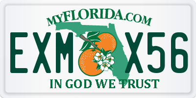 FL license plate EXMX56