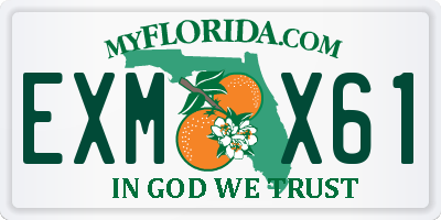 FL license plate EXMX61