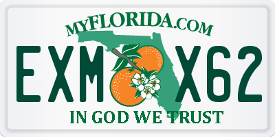 FL license plate EXMX62