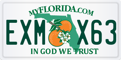 FL license plate EXMX63