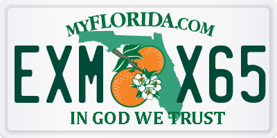 FL license plate EXMX65