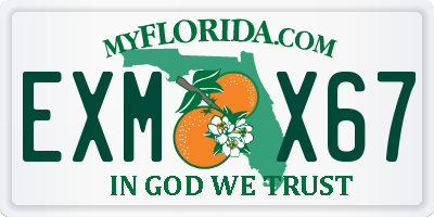 FL license plate EXMX67