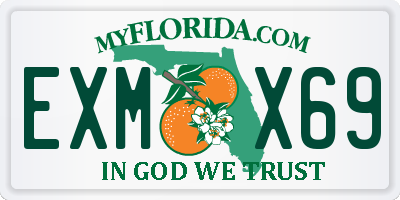 FL license plate EXMX69