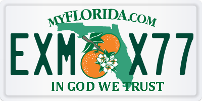 FL license plate EXMX77