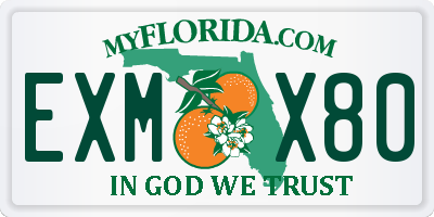FL license plate EXMX80