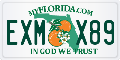 FL license plate EXMX89