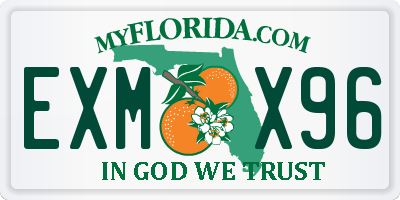 FL license plate EXMX96
