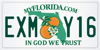 FL license plate EXMY16