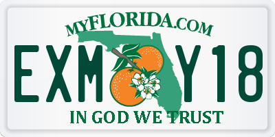 FL license plate EXMY18