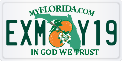 FL license plate EXMY19
