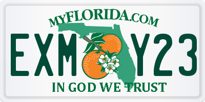 FL license plate EXMY23
