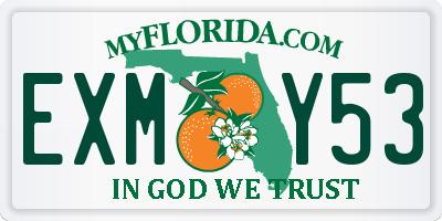 FL license plate EXMY53