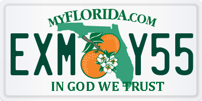 FL license plate EXMY55