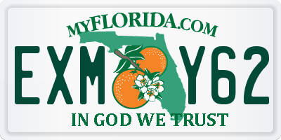 FL license plate EXMY62