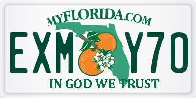 FL license plate EXMY70