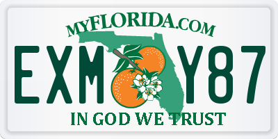 FL license plate EXMY87