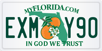 FL license plate EXMY90