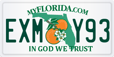 FL license plate EXMY93