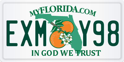 FL license plate EXMY98