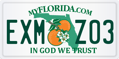 FL license plate EXMZ03