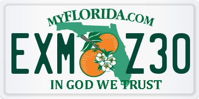 FL license plate EXMZ30