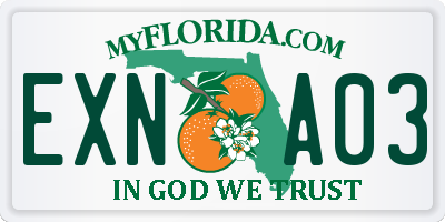 FL license plate EXNA03