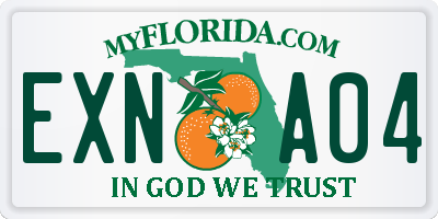 FL license plate EXNA04