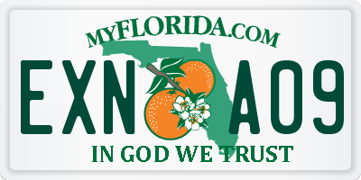 FL license plate EXNA09