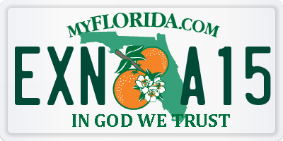 FL license plate EXNA15