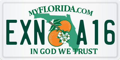 FL license plate EXNA16