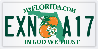 FL license plate EXNA17
