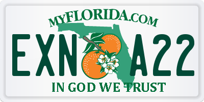 FL license plate EXNA22