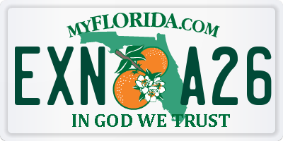 FL license plate EXNA26