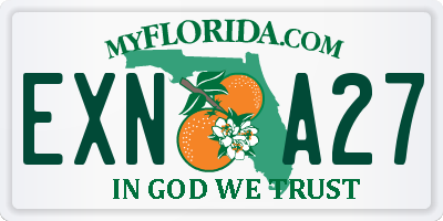 FL license plate EXNA27