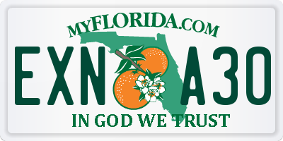 FL license plate EXNA30